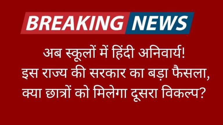 अब स्कूलों में हिंदी अनिवार्य! इस राज्य की सरकार का बड़ा फैसला, क्या छात्रों को मिलेगा दूसरा विकल्प?