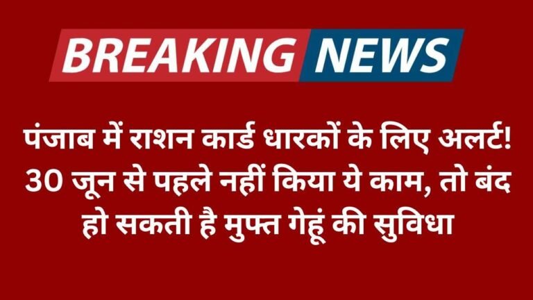 पंजाब में राशन कार्ड धारकों के लिए अलर्ट! 30 जून से पहले नहीं किया ये काम, तो बंद हो सकती है मुफ्त गेहूं की सुविधा