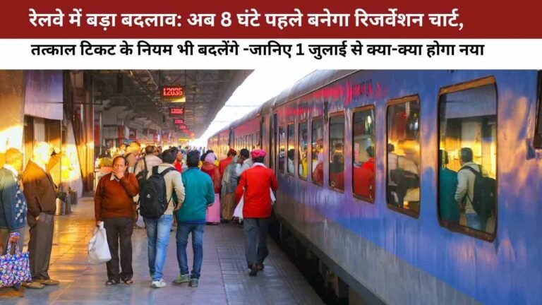 रेलवे में बड़ा बदलाव: अब 8 घंटे पहले बनेगा रिजर्वेशन चार्ट,