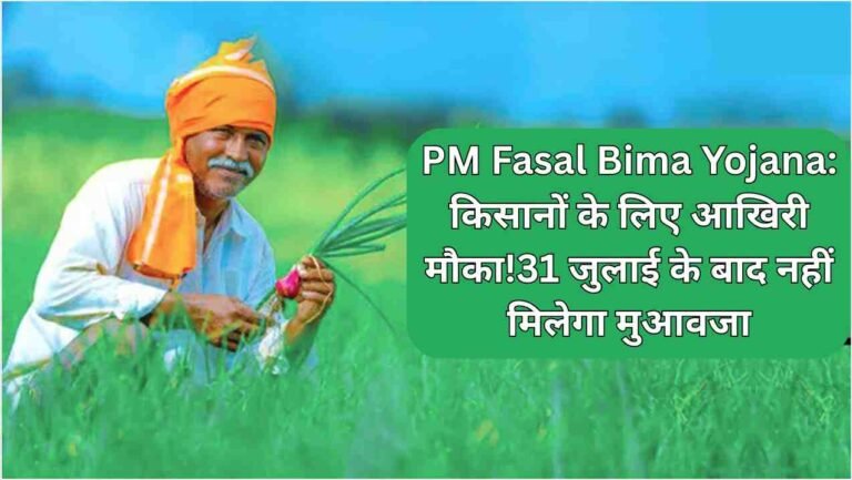PM Fasal Bima Yojana: किसानों के लिए आखिरी मौका!31 जुलाई के बाद नहीं मिलेगा मुआवजा